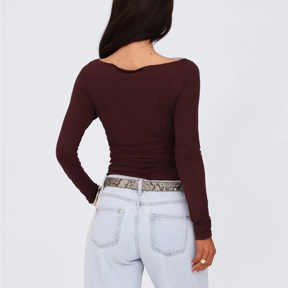 Ruched Beige/Tan Top - Tiger Mist - Picture 5 of 5